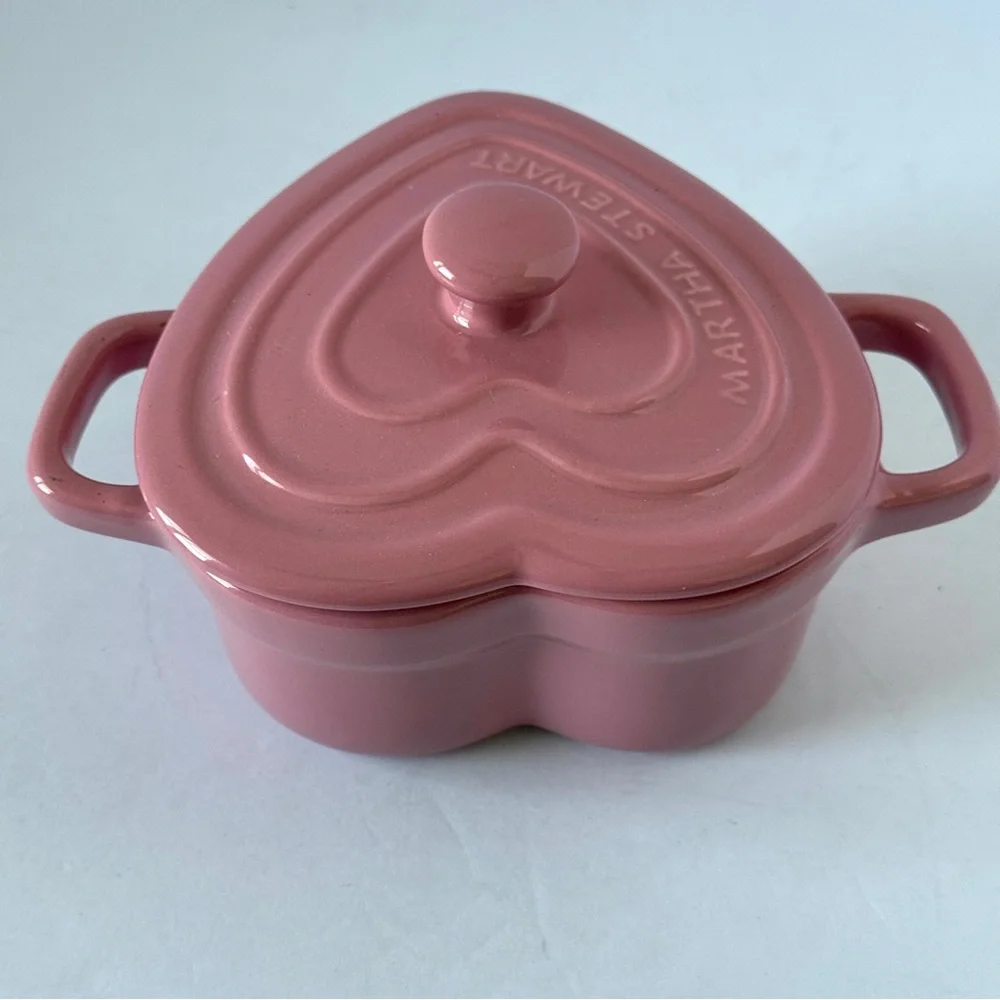 Martha Stewart Heart Cocottes Stoneware - Pink